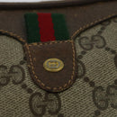 GUCCI GG Supreme Web Sherry Line Bag PVC Beige Gold 156 02 066 Auth ki5606-17