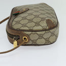 GUCCI GG Supreme Web Sherry Line Bag PVC Beige Gold 156 02 066 Auth ki5606-3