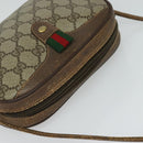 GUCCI GG Supreme Web Sherry Line Bag PVC Beige Gold 156 02 066 Auth ki5606-6