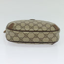GUCCI GG Supreme Web Sherry Line Bag PVC Beige Gold 156 02 066 Auth ki5606-9