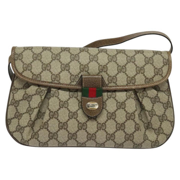 GUCCI GG Supreme Web Sherry Line Bag PVC Beige Gold 10 02 051 Auth ki5609 - 0