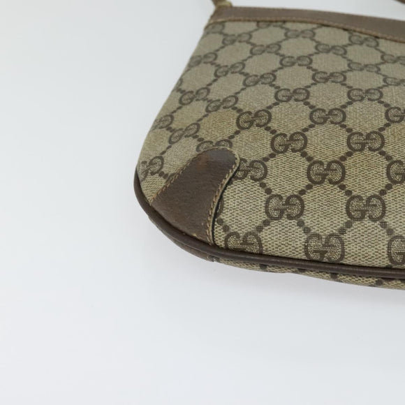 GUCCI GG Supreme Web Sherry Line Bag PVC Beige Gold 904 02 026 Auth ki5611