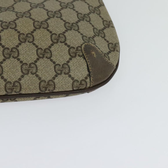 GUCCI GG Supreme Web Sherry Line Bag PVC Beige Gold 904 02 026 Auth ki5611