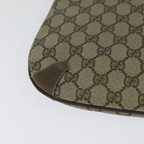 GUCCI GG Supreme Web Sherry Line Bag PVC Beige Gold 904 02 026 Auth ki5611