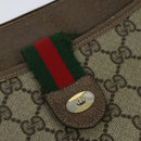 GUCCI GG Supreme Web Sherry Line Bag PVC Beige Gold 904 02 026 Auth ki5611-9