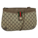 GUCCI GG Supreme Web Sherry Line Bag PVC Beige Gold 904 02 026 Auth ki5611-1