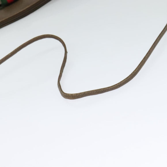 GUCCI GG Supreme Web Sherry Line Bag PVC Beige Gold 904 02 026 Auth ki5611