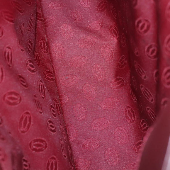 CARTIER Must Line Shoulder Bag Leather Bordeaux Gold Auth ki5616