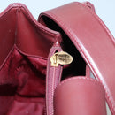 CARTIER Must Line Shoulder Bag Leather Bordeaux Gold Auth ki5616-11
