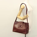 CARTIER Must Line Shoulder Bag Leather Bordeaux Gold Auth ki5616-24