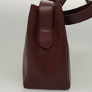 CARTIER Must Line Shoulder Bag Leather Bordeaux Gold Auth ki5616-4