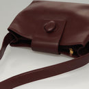 CARTIER Must Line Shoulder Bag Leather Bordeaux Gold Auth ki5616-6