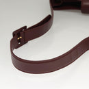 CARTIER Must Line Shoulder Bag Leather Bordeaux Gold Auth ki5616-7