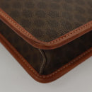 CELINE Macadam Canvas Shoulder Bag PVC Leather Brown Gold Auth ki5627-16