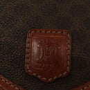 CELINE Macadam Canvas Shoulder Bag PVC Leather Brown Gold Auth ki5627-17