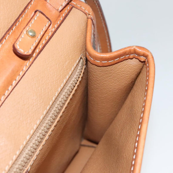 CELINE Macadam Canvas Shoulder Bag PVC Leather Brown Gold Auth ki5627