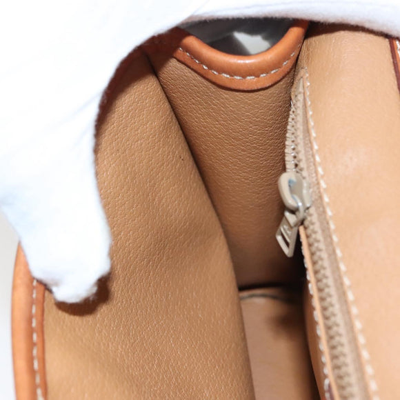 CELINE Macadam Canvas Shoulder Bag PVC Leather Brown Gold Auth ki5627