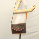 CELINE Macadam Canvas Shoulder Bag PVC Leather Brown Gold Auth ki5627-23