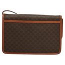 CELINE Macadam Canvas Shoulder Bag PVC Leather Brown Gold Auth ki5627-2