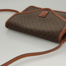CELINE Macadam Canvas Shoulder Bag PVC Leather Brown Gold Auth ki5627-6