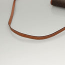 CELINE Macadam Canvas Shoulder Bag PVC Leather Brown Gold Auth ki5627-7