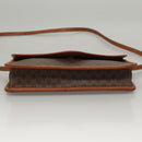 CELINE Macadam Canvas Shoulder Bag PVC Leather Brown Gold Auth ki5627-5