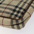 BURBERRY Nova Check Shoulder Bag Nylon Beige Silver Auth ki5644-15