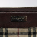 BURBERRY Nova Check Shoulder Bag Nylon Beige Silver Auth ki5644-10