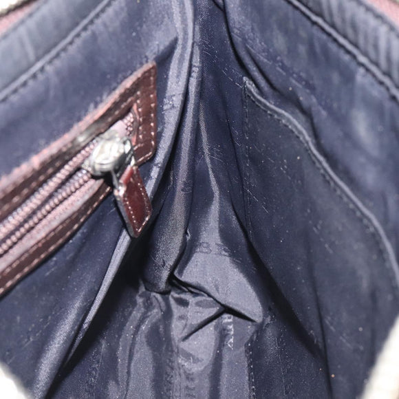 BURBERRY Nova Check Shoulder Bag Nylon Beige Silver Auth ki5644