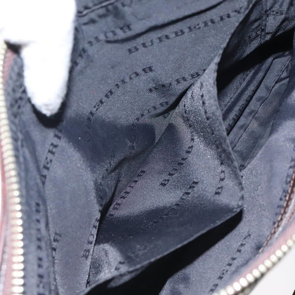 BURBERRY Nova Check Shoulder Bag Nylon Beige Silver Auth ki5644