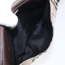 BURBERRY Nova Check Shoulder Bag Nylon Beige Silver Auth ki5644-21