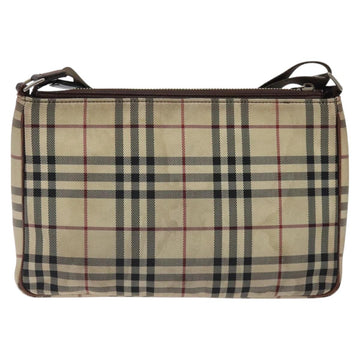 BURBERRY Nova Check Shoulder Bag Nylon Beige Silver Auth ki5644 - 0