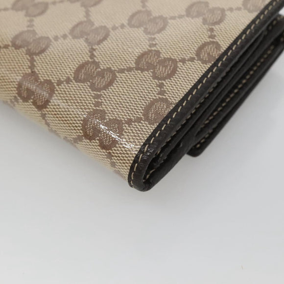 GUCCI GG Crystal Long Wallet Beige 231843 Auth ki5651V