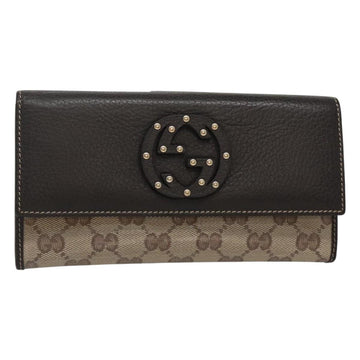 GUCCI GG Crystal Long Wallet Beige 231843 Auth ki5651V