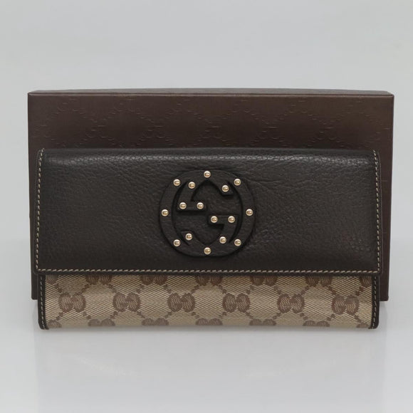 GUCCI GG Crystal Long Wallet Beige 231843 Auth ki5651V