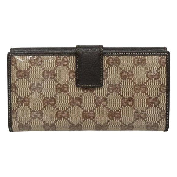 GUCCI GG Crystal Long Wallet Beige 231843 Auth ki5651V
