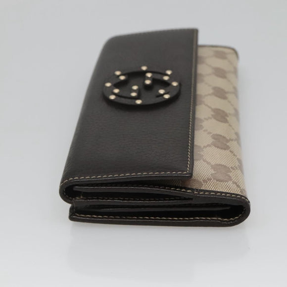 GUCCI GG Crystal Long Wallet Beige 231843 Auth ki5651V