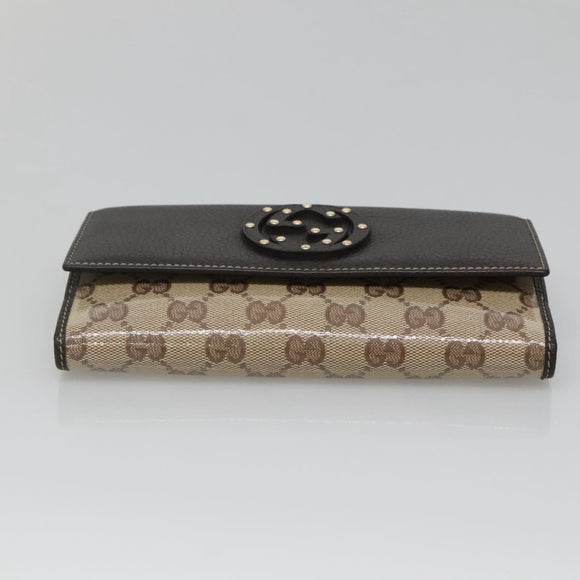 GUCCI GG Crystal Long Wallet Beige 231843 Auth ki5651V