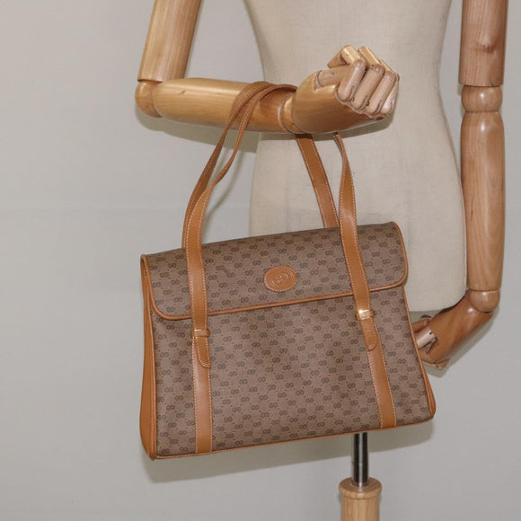 GUCCI Micro GG Supreme Hand Bag PVC Beige Gold 000 406 4857 Auth ki5660