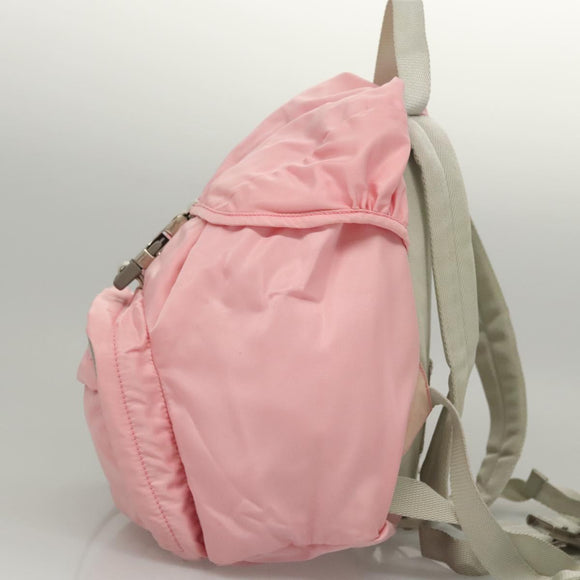 PRADA Backpack Nylon Pink Silver Auth ki5661