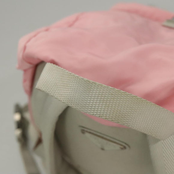 PRADA Rucksack Nylon Pink Silber Auth ki5661