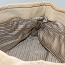 PRADA Gathered Tote Bag Leather Beige Gold Auth ki5670-19