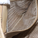 PRADA Gathered Tote Bag Leather Beige Gold Auth ki5670-11