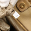 PRADA Gathered Tote Bag Leather Beige Gold Auth ki5670-12