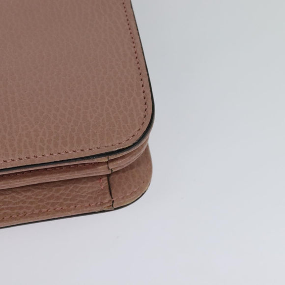 GUCCI Interlocking Chain Shoulder Bag Leather Pink Gold 510303 Auth ki5677