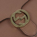 GUCCI Interlocking Chain Shoulder Bag Leather Pink Gold 510303 Auth ki5677-15