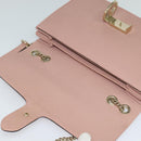 GUCCI Interlocking Chain Shoulder Bag Leather Pink Gold 510303 Auth ki5677-16