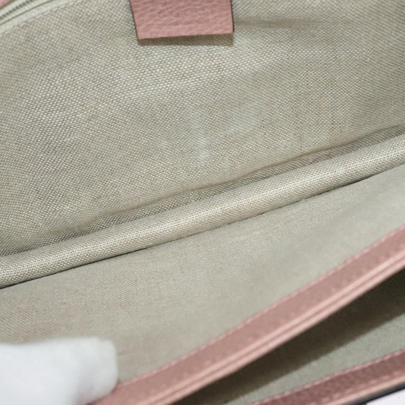 GUCCI Interlocking Chain Shoulder Bag Leather Pink Gold 510303 Auth ki5677