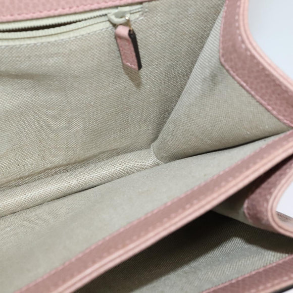 GUCCI Interlocking Chain Shoulder Bag Leather Pink Gold 510303 Auth ki5677