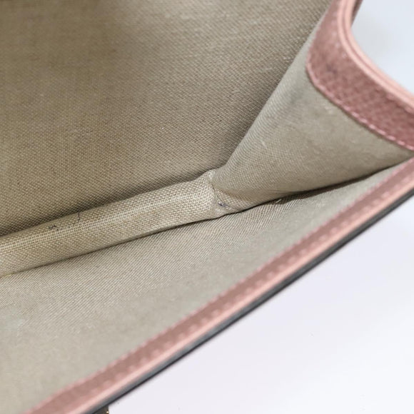 GUCCI Interlocking Chain Shoulder Bag Leather Pink Gold 510303 Auth ki5677